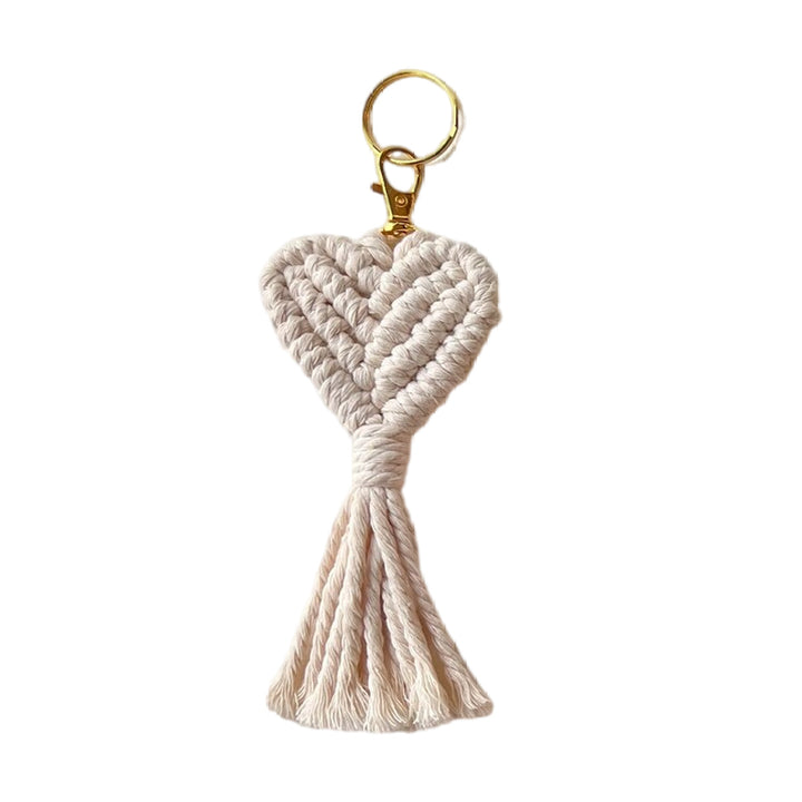 Macrame Heart Keychain Holder Bowlift