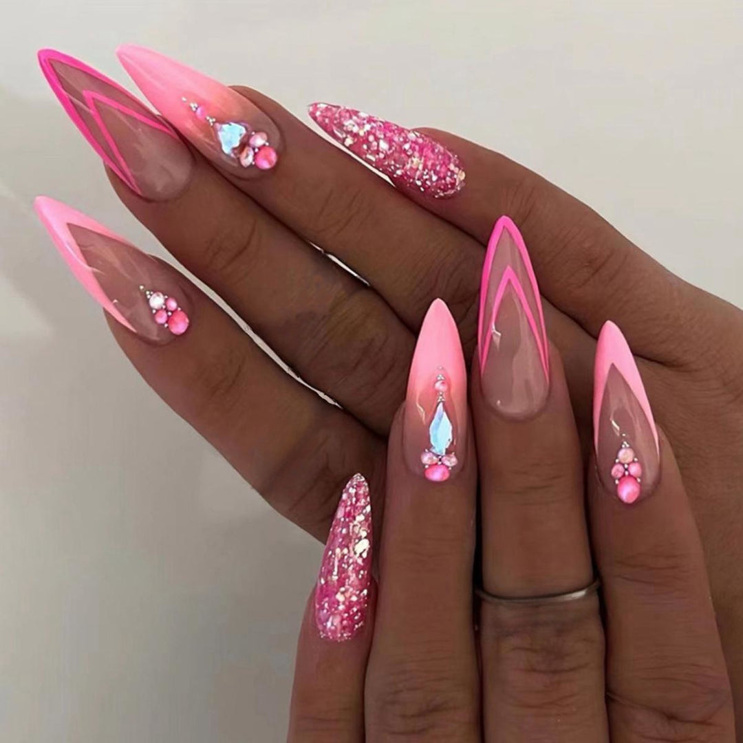 Ornate Butterfly-Inspired Acrylic Nail Extensions Bowlift