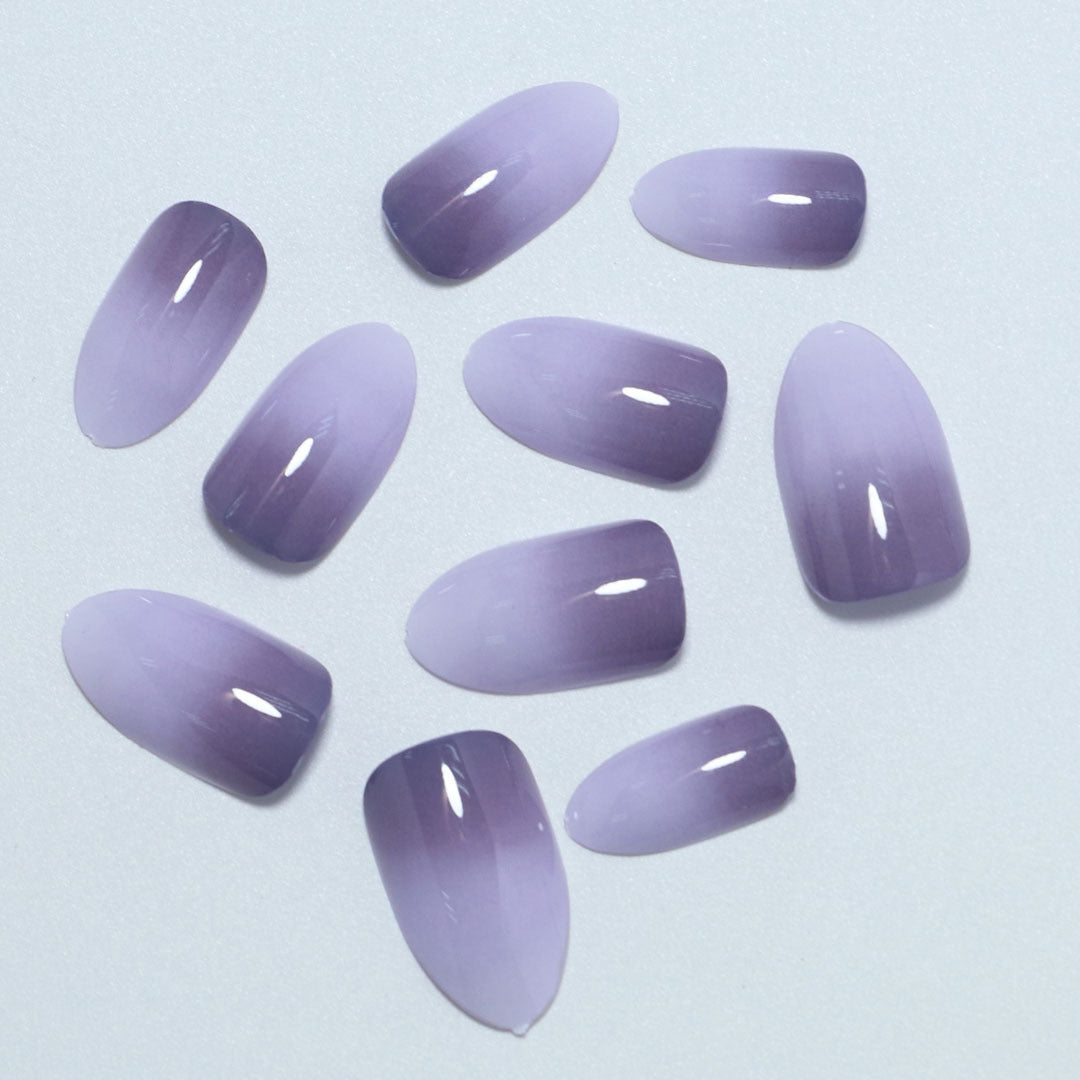 Gradient Almond-Shaped Press-On Nails Bowlift