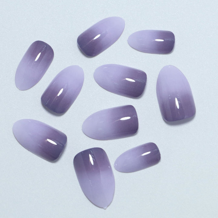 Gradient Almond-Shaped Press-On Nails Bowlift