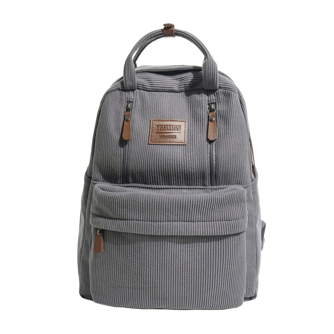 Corduroy Textured School Backpack Bowlift
