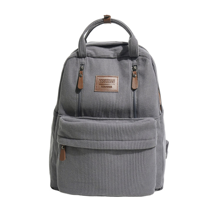 Corduroy Textured School Backpack Bowlift