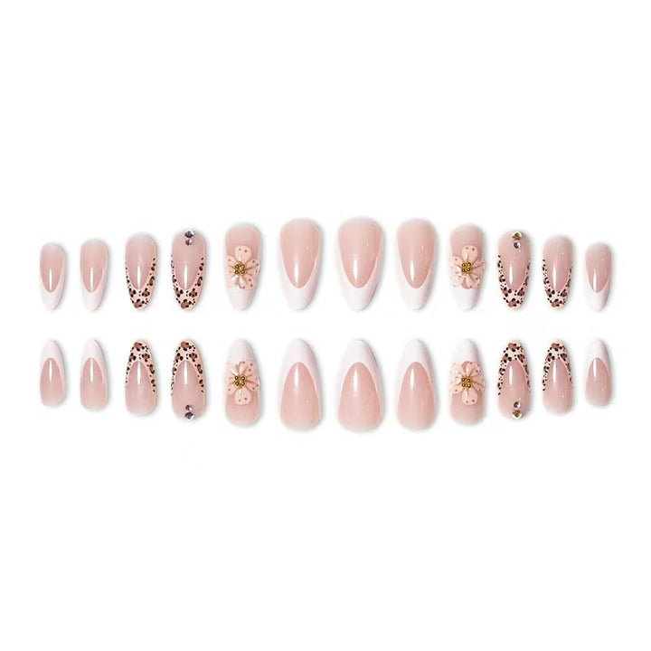 Elegant Floral-Accent Press-On Nails Bowlift