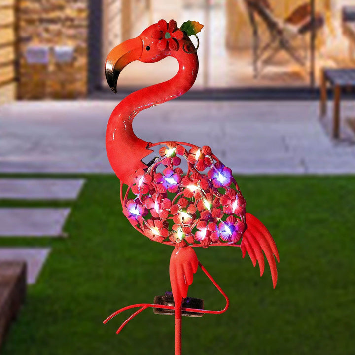 Decorative Metal Peacock Garden Stake Sculpture With Integrated LED Fairy Lights And Weatherproof Outdoor Stake Bowlift
