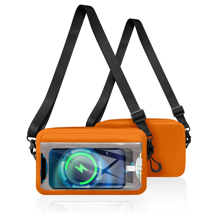 Waterproof shoulder bag with transparent smartphone case Bowlift
