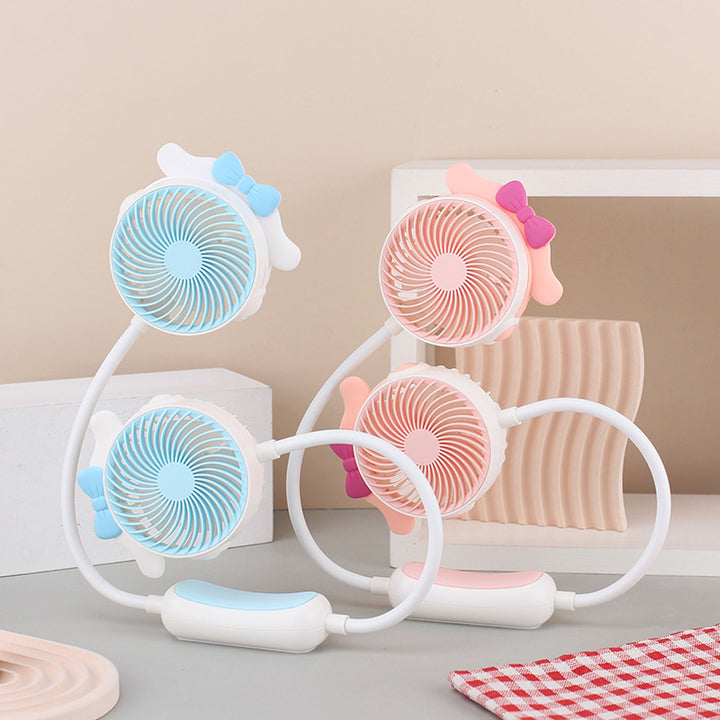 Ladies Portable Neck Fan with Dual Fan Bowlift