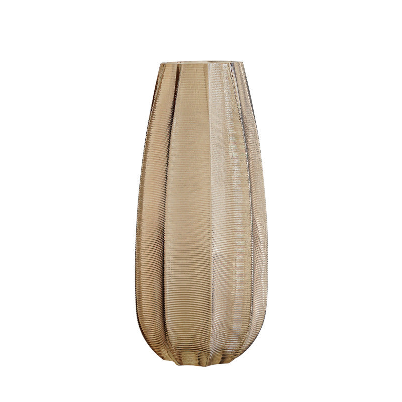 Decorative glass vase with ribbed structure Bowlift