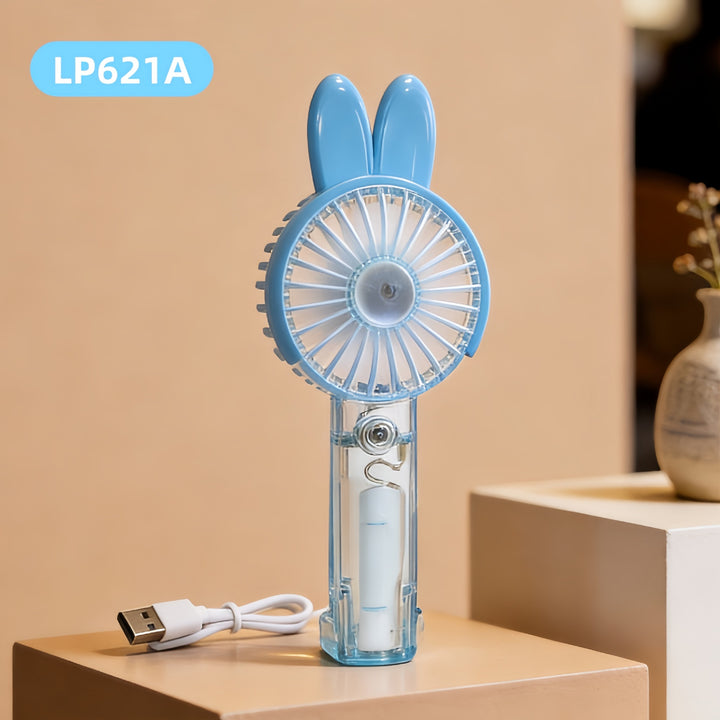 Women's portable hand fan with cute bunny design Bowlift