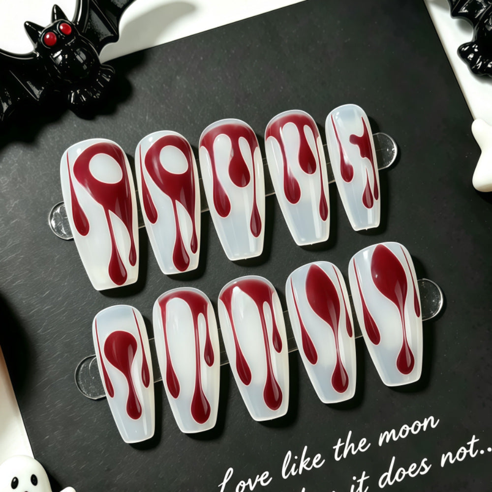Creative artificial nails with droplet pattern Bowlift