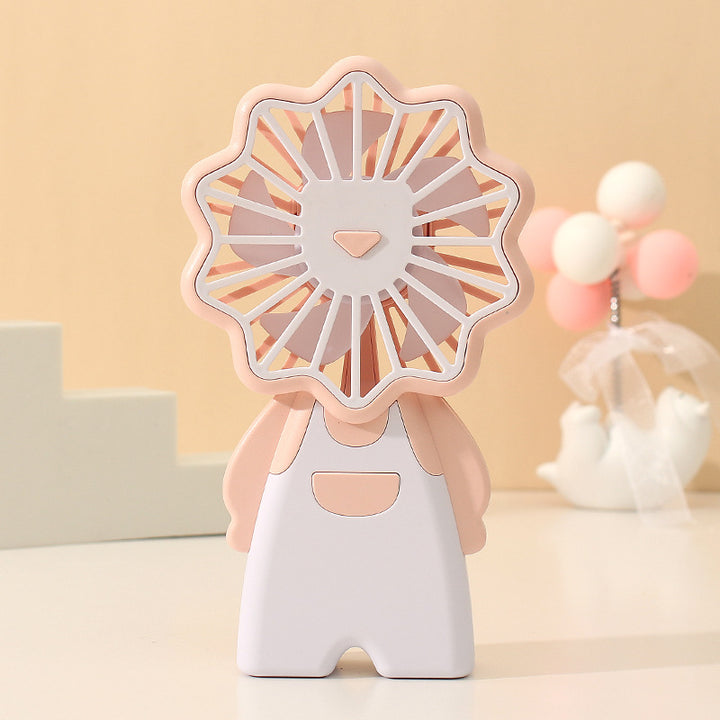Ladies Portable Hand Fan in Cute Lion Design Bowlift