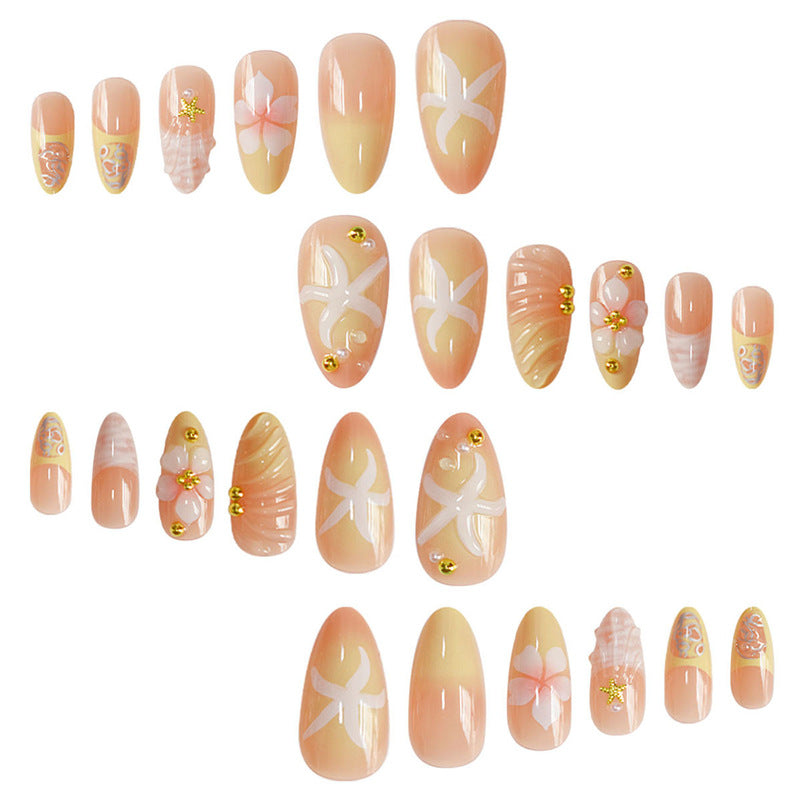 Elegant Floral Design Nail Set Bowlift