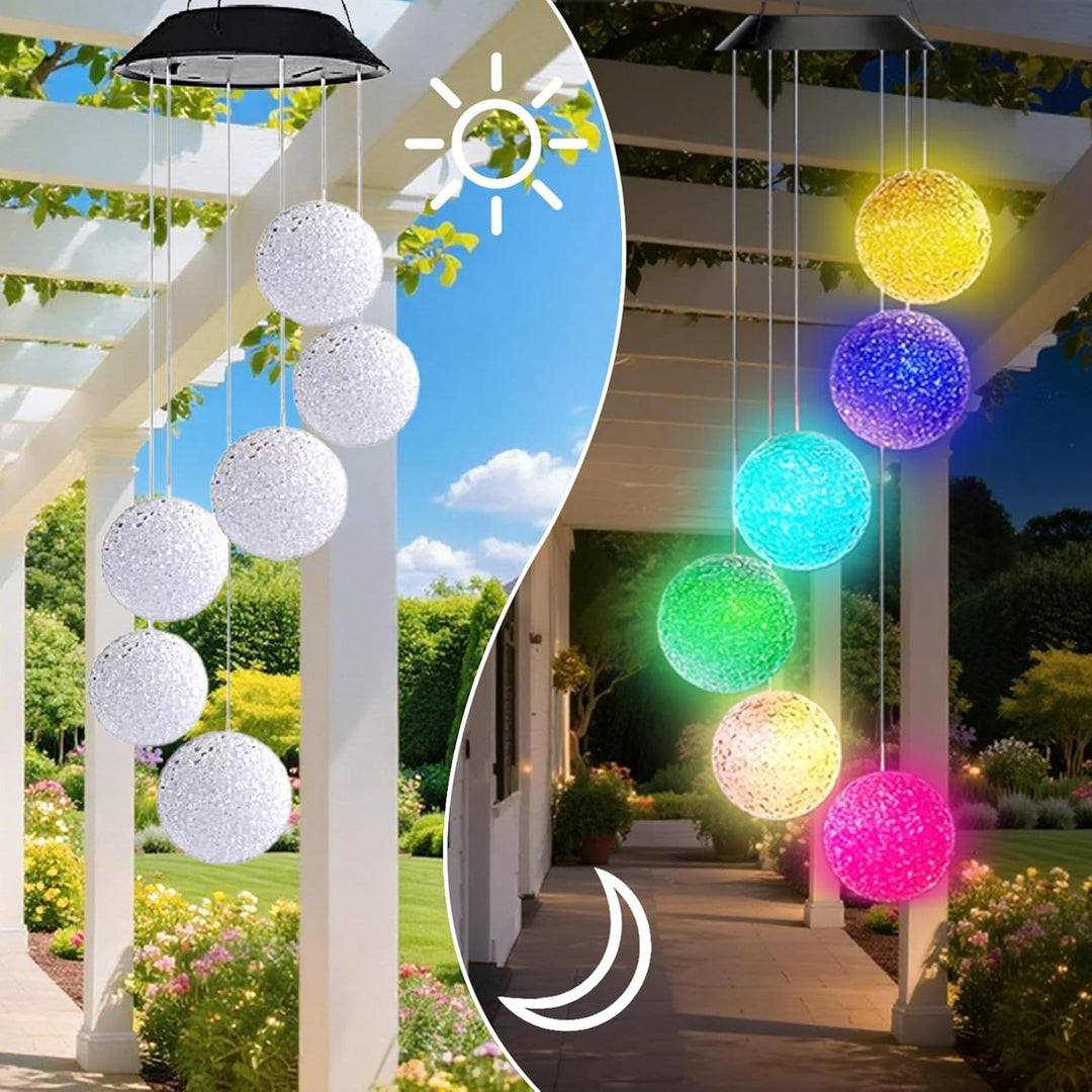 Solar-Powered Hanging Hummingbird LED Wind Chime With Color-Changing RGB Acrylic Birds And Weatherproof Top Bowlift