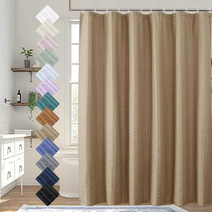 Premium Textured Shower Curtain Bowlift