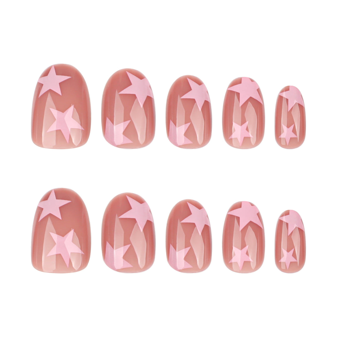 Starry Design Press-On Nail Set Bowlift
