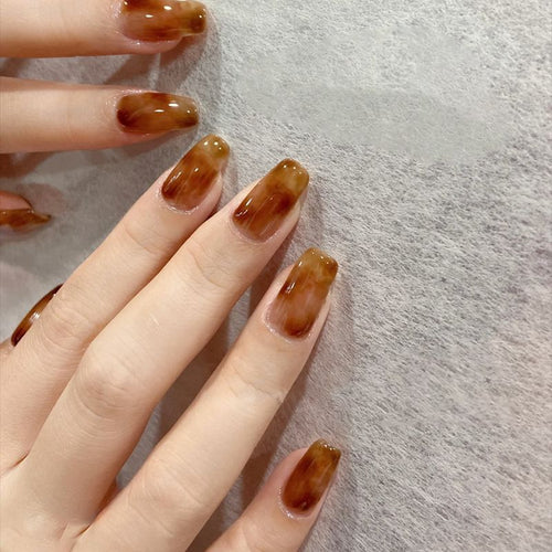 Elegant Glossy Square Press-On Nails Bowlift