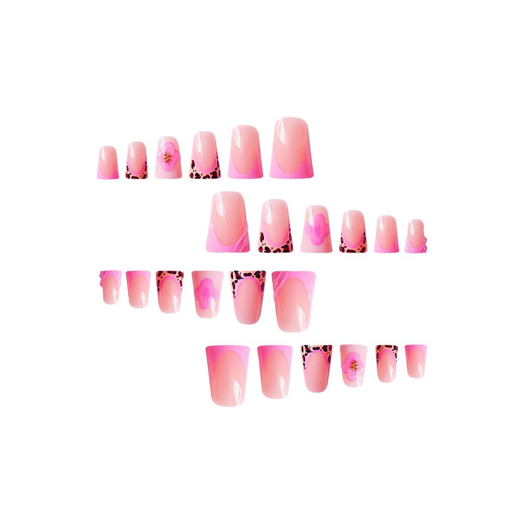 Decorative Floral Acrylic Nail Art Extensions Bowlift