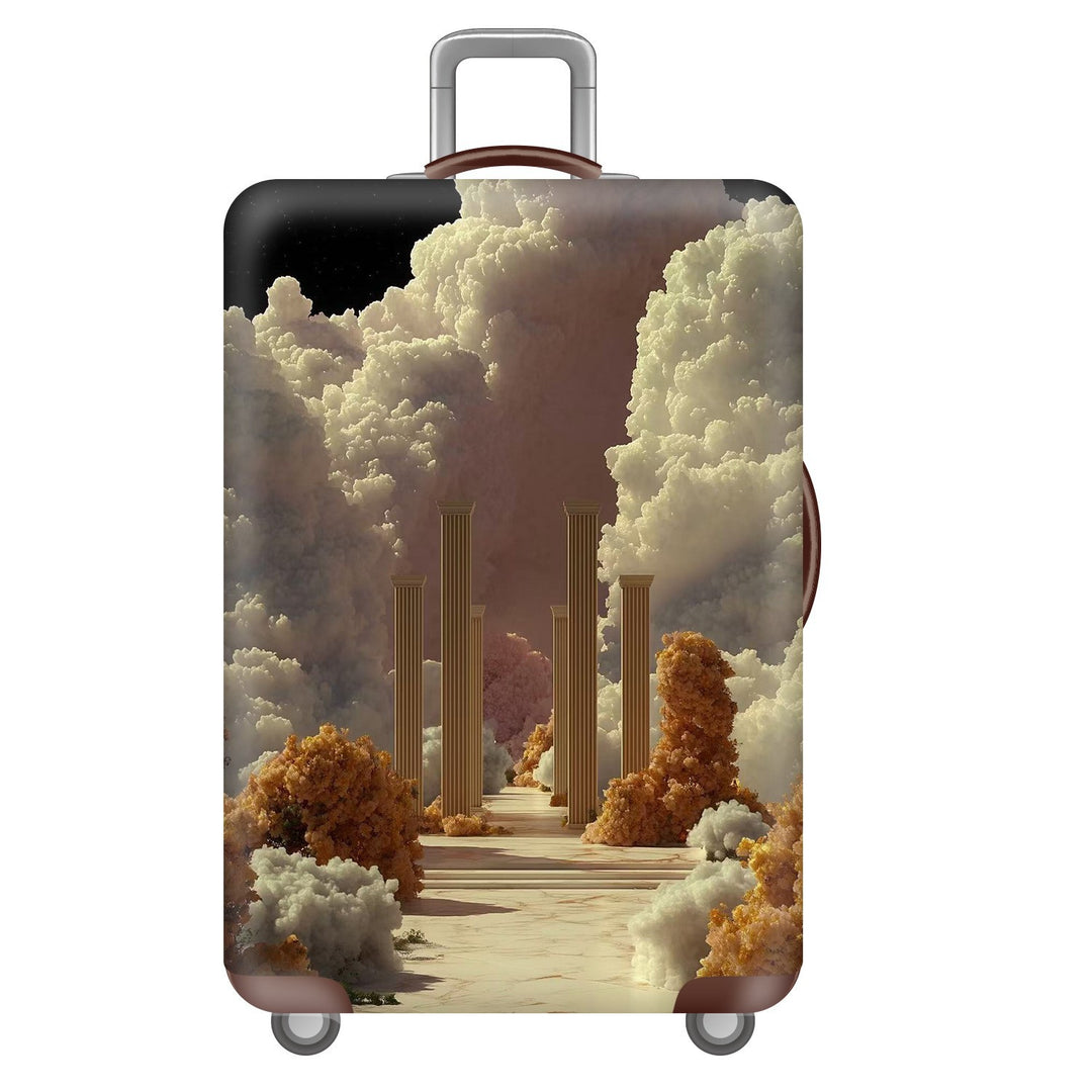 Unisex nano elastic suitcase cover with starry sky city motif, stretch protective cover for trolley luggage Bowlift