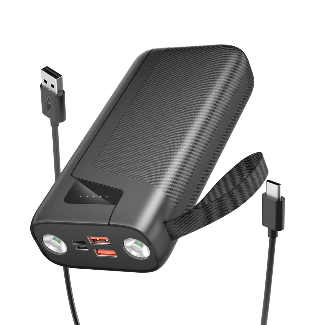 Portable power bank with integrated flashlight and fast charging function Bowlift