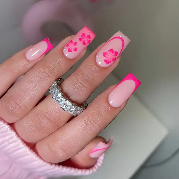 Artistic Floral Design Press-On Nails Bowlift 1787368885