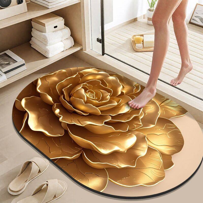 Elegant Lotus Flower Bath Mat Bowlift