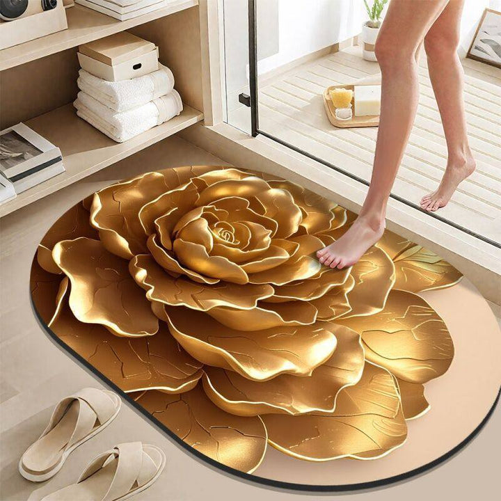 Elegant Lotus Flower Bath Mat Bowlift