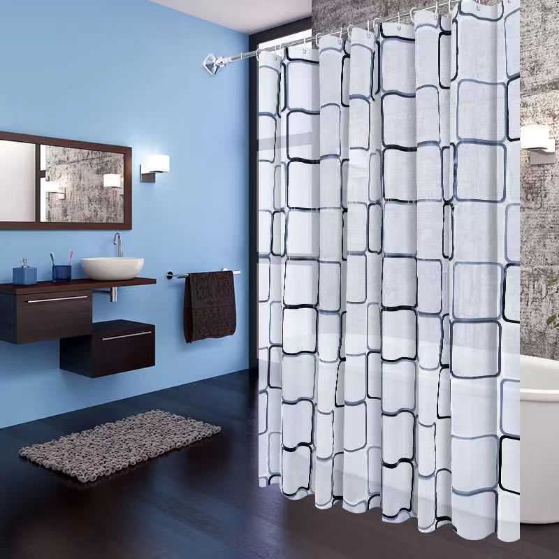 Minimalist Grid Pattern Shower Curtain Bowlift