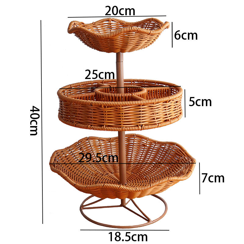 Multi-Tiered Wicker Storage Organizer Bowlift