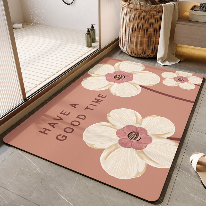Decorative Floral Bath Mat Bowlift