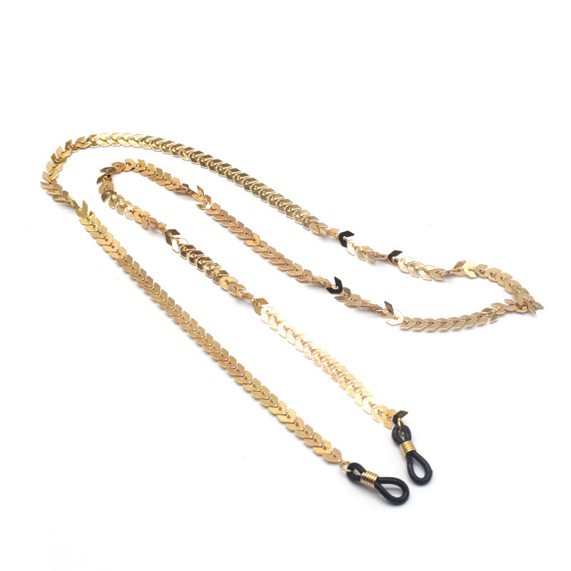 Elegant Gold Plated Eyewear Chain Bowlift