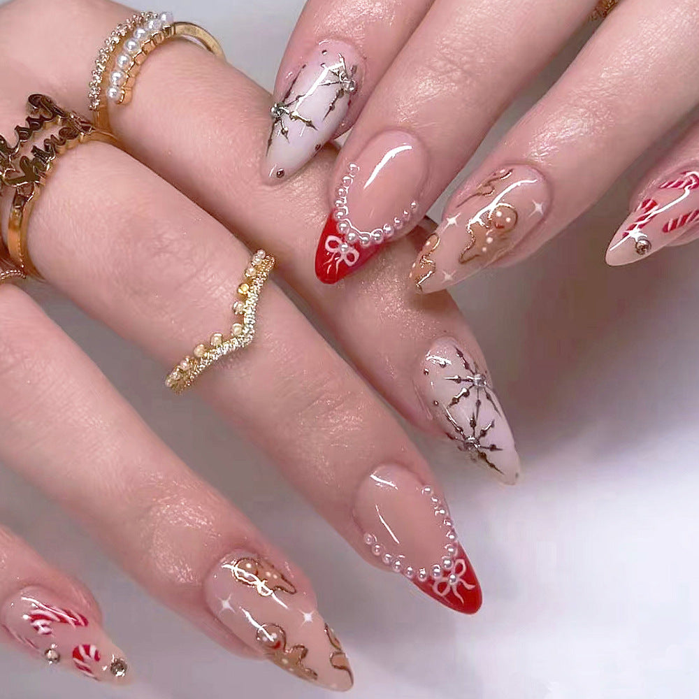 Elegant Artificial Nail Collection with Luxurious Accents Bowlift
