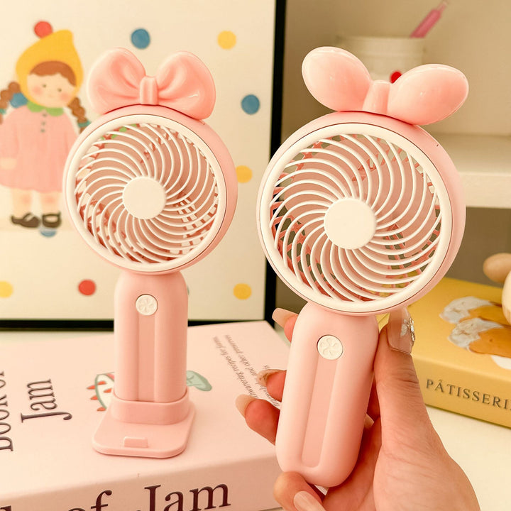 Unisex Handheld Fan in Playful Bunny Design Bowlift
