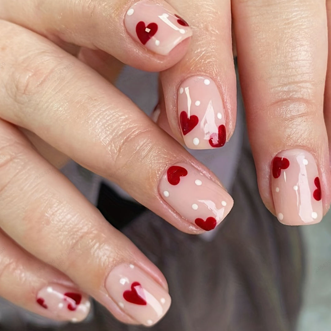 Artistic Heart Embellished Press-On Nails Bowlift