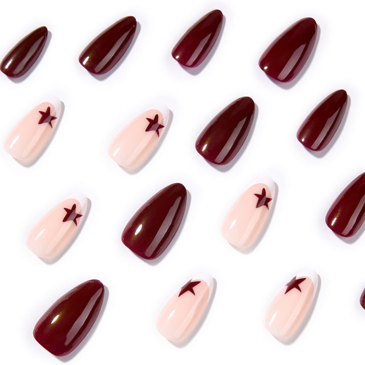 Artful Nail Extensions with Star Design Bowlift