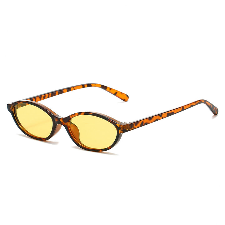 Retro-Inspired Slim Oval Sunglasses Bowlift