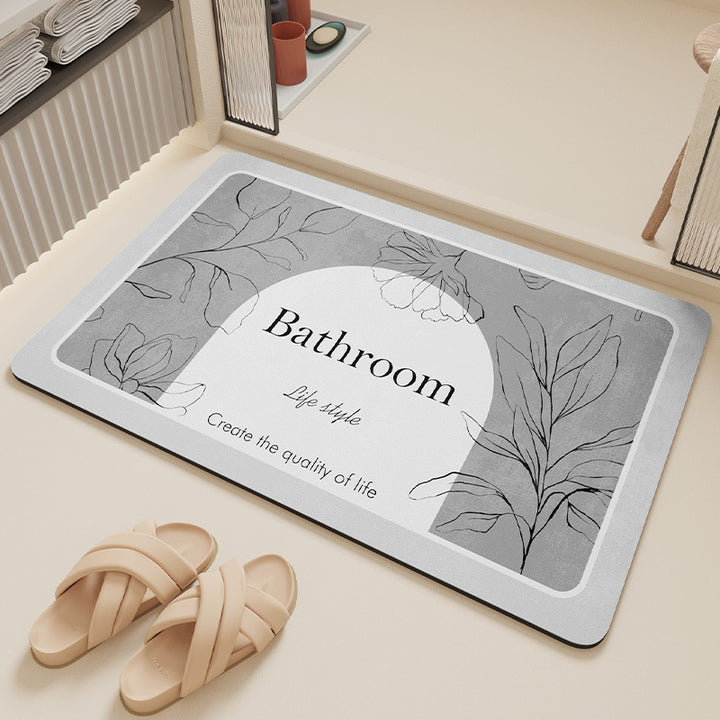 Elegant Floral Design Bathroom Mat Bowlift