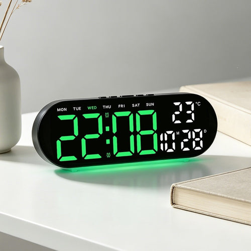 Digital alarm clock with multifunctional LED display and integrated thermometer function Bowlift