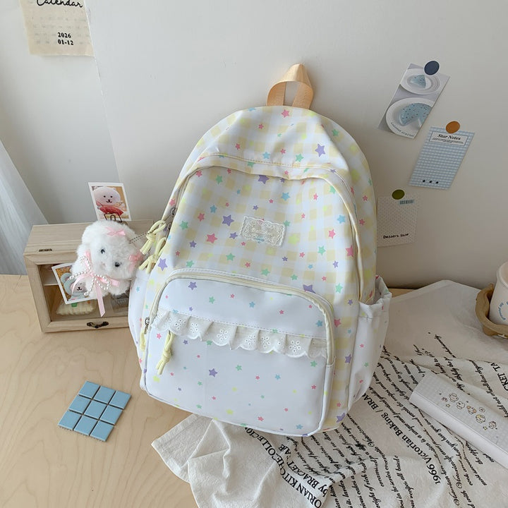 Playful Star Patterned School Backpack