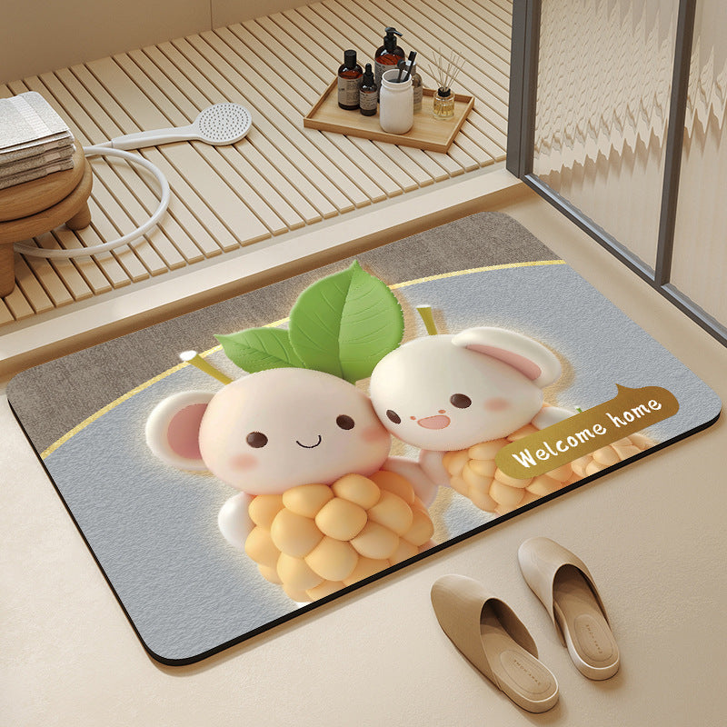Whimsical Cabbage-Themed Welcome Mat Bowlift