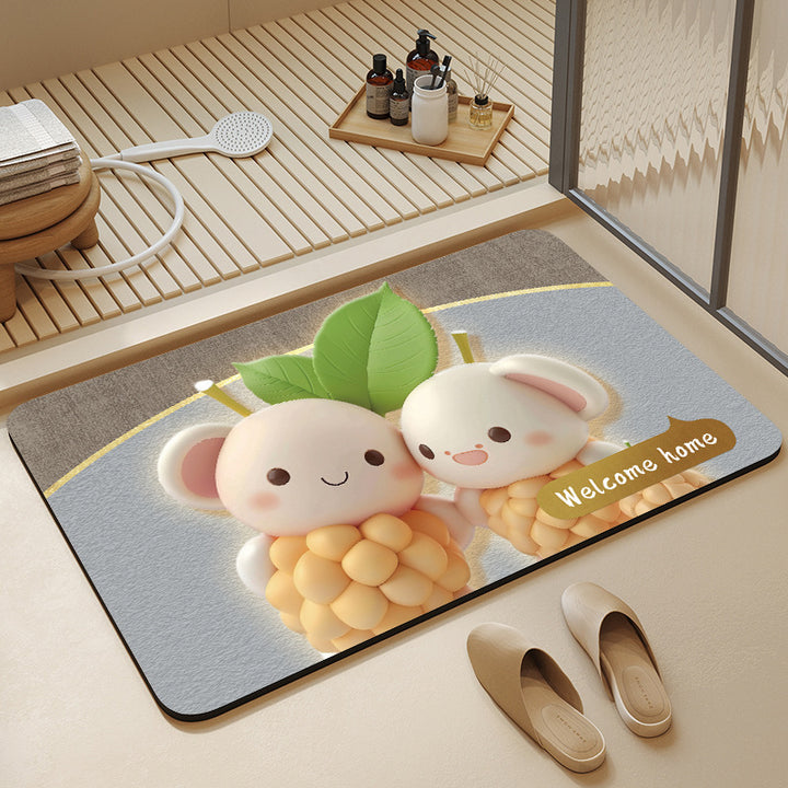 Whimsical Cabbage-Themed Welcome Mat Bowlift