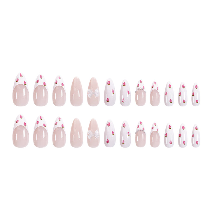 Elegant Stiletto artificial nails with floral patterns Bowlift