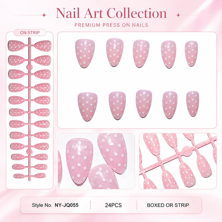 Artificial nails with dots Bowlift