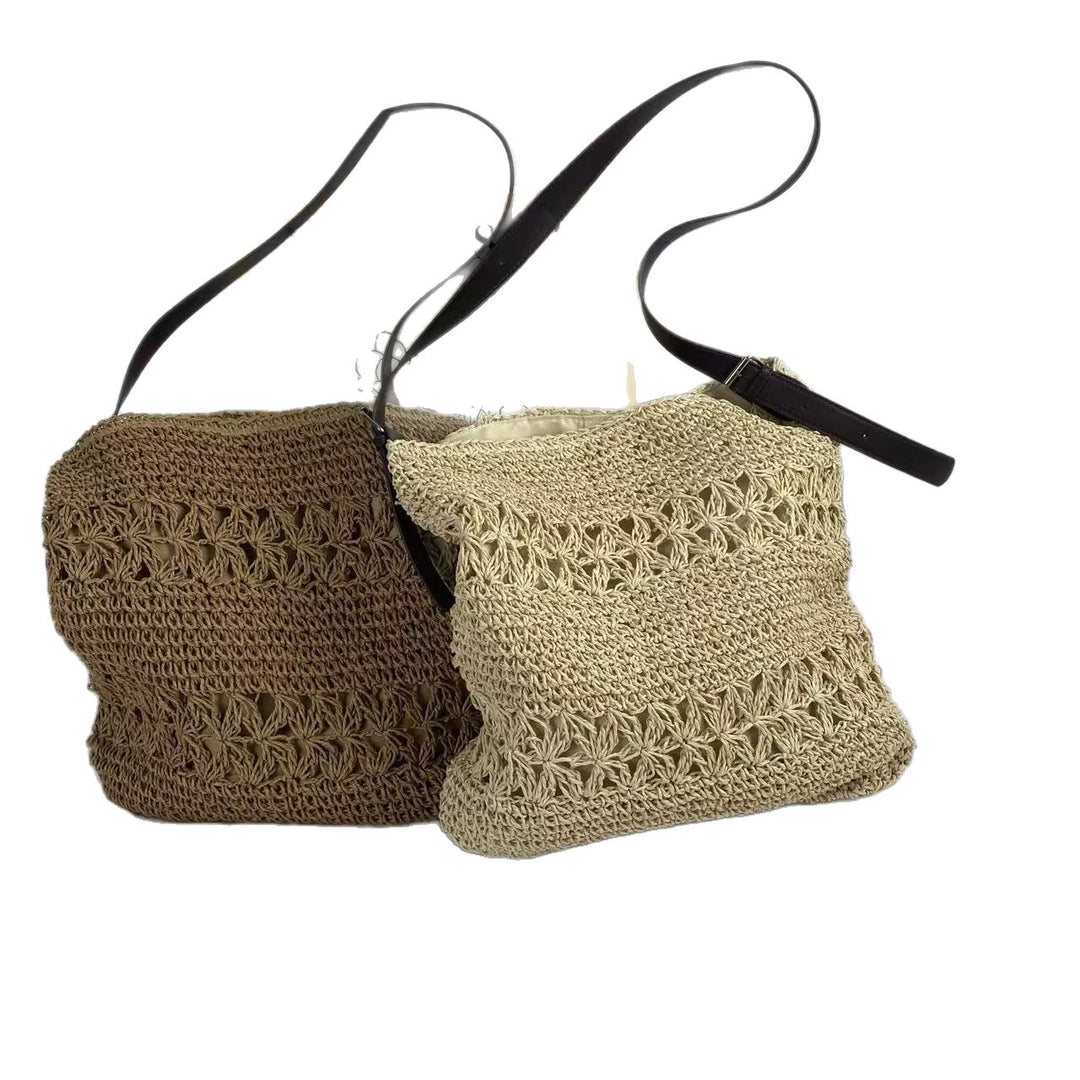 Woven Material Handbag with Adjustable Shoulder Strap Bowlift