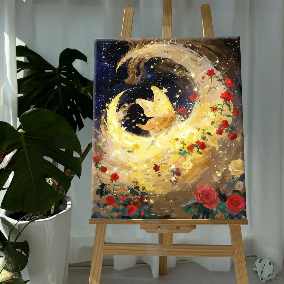 Colorful Butterfly and Floral Canvas Art Print Bowlift
