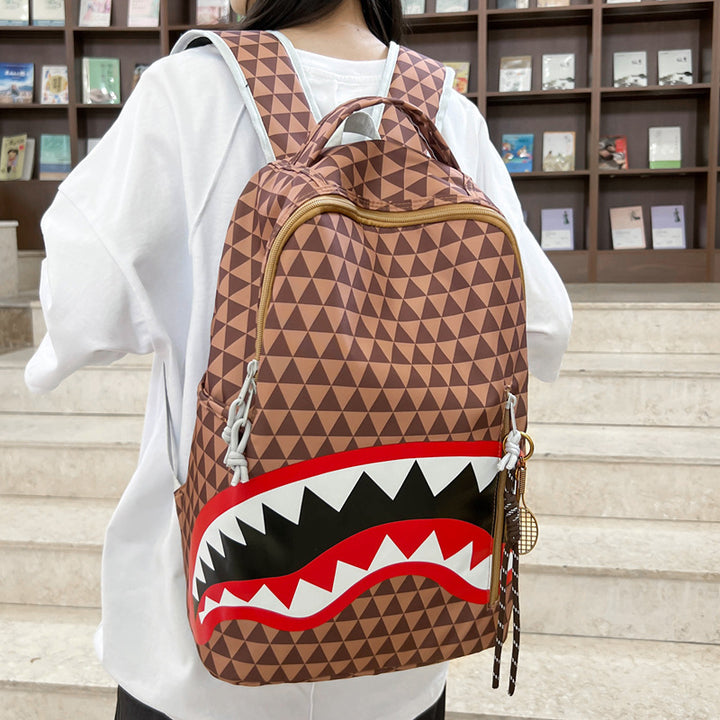 Backpack with Unique Shark Motif Bowlift