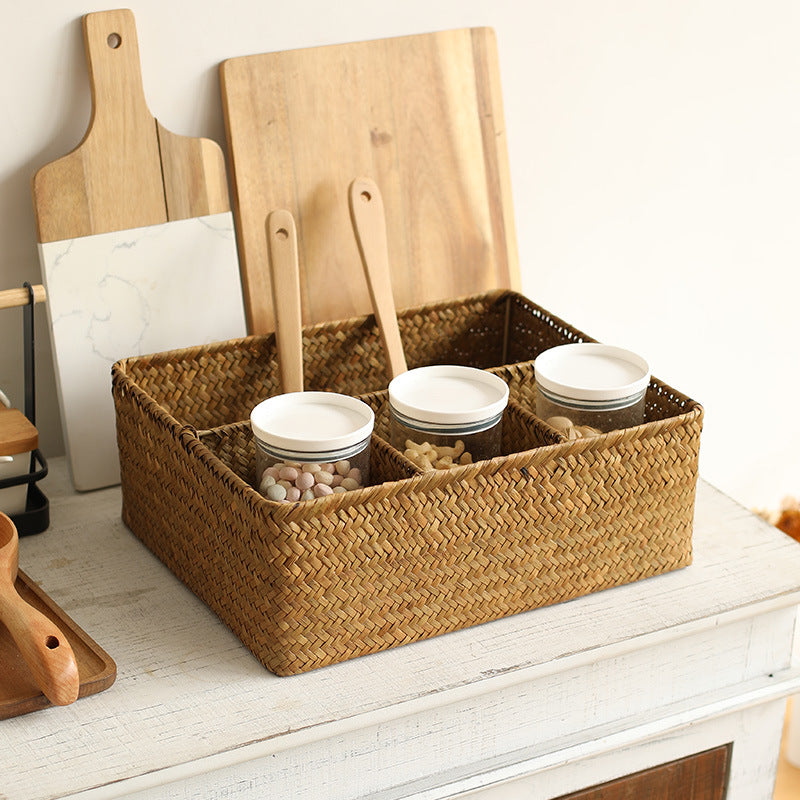 Multi-Compartment Woven Organizer Basket Bowlift