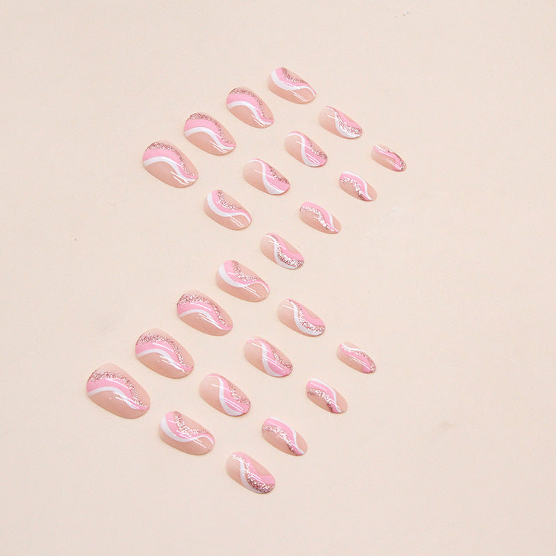 Artistic Wave Design Nail Tips Bowlift