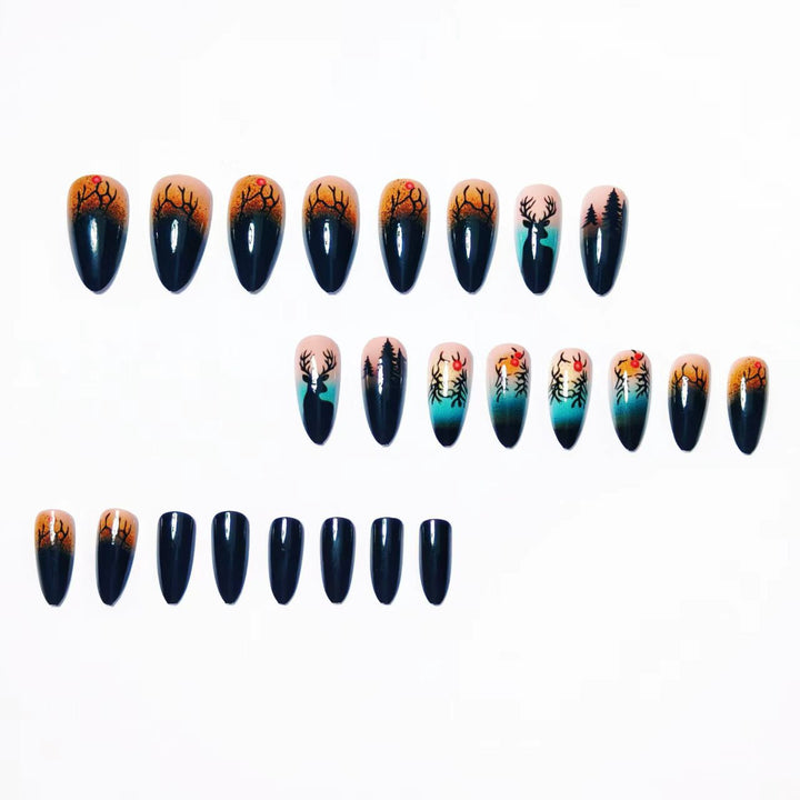 Artificial nails in festive reindeer design Bowlift