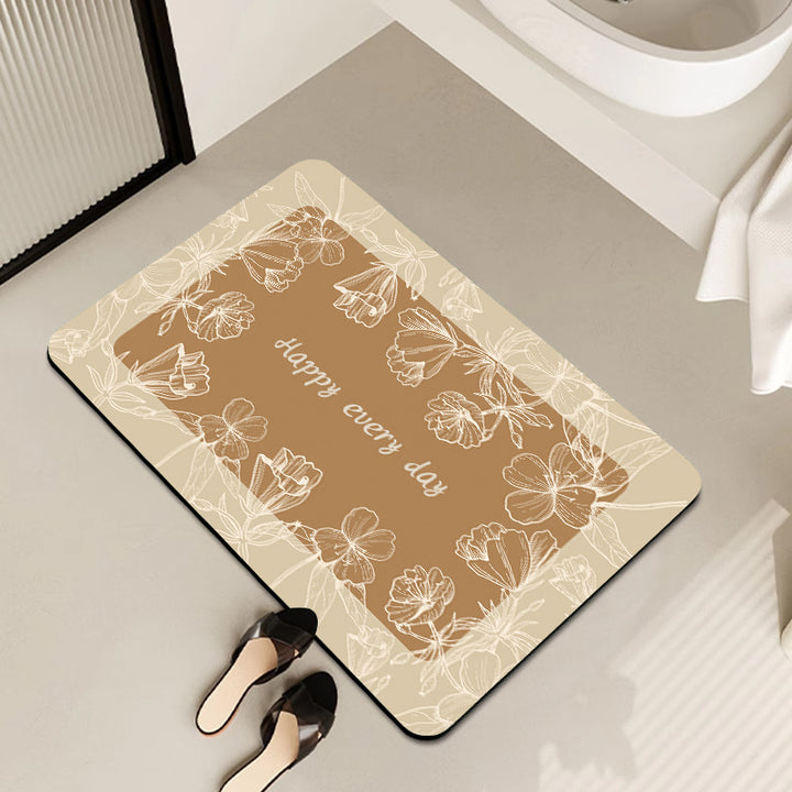 Floral Art Bathroom Mat Bowlift