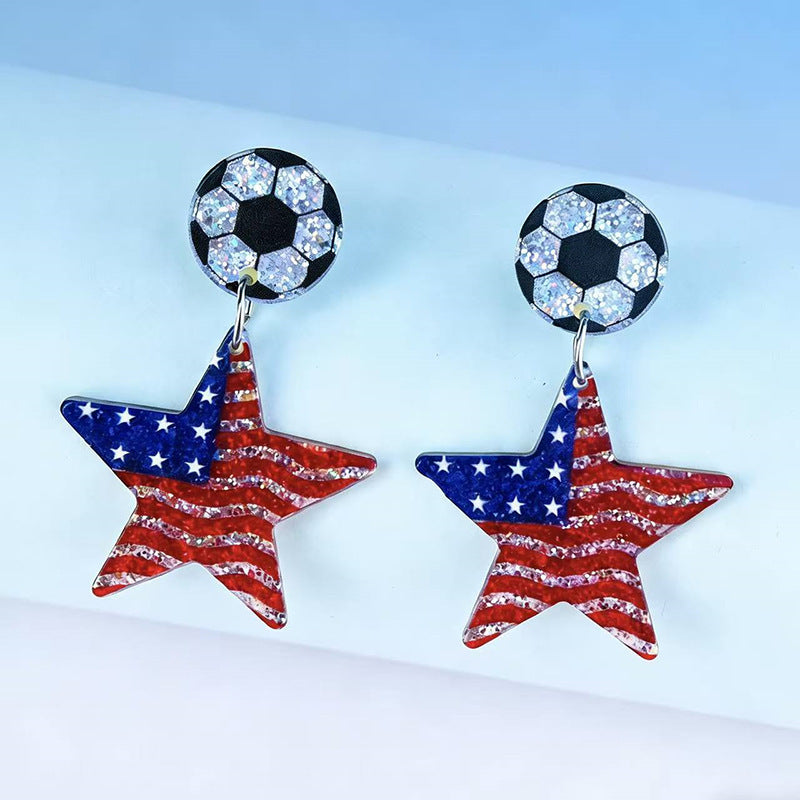 Women’s letter earrings made of resin with glitter effect and pendants Bowlift