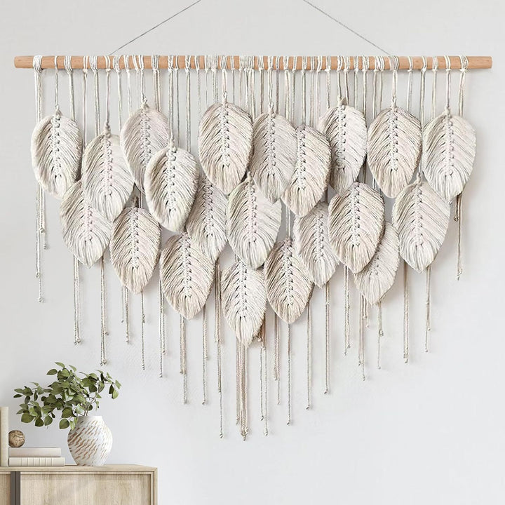 Macrame Leaf Wall Hanging Tapestry Bowlift
